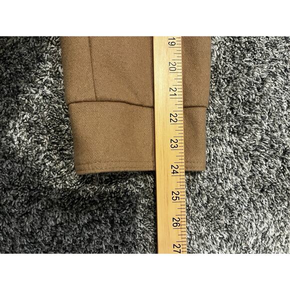 Michael Kors Beige Camel Tan Wool Blend Trench Overcoat Detachable Hood Womens L - Picture 11 of 15